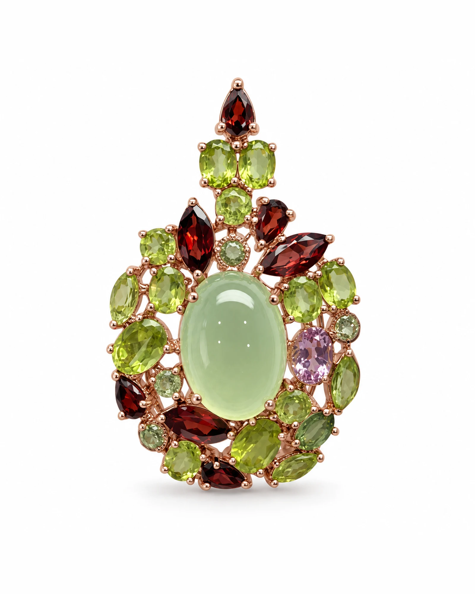 Mint Paisley: Mint Cabochon & Lime Paisley Pendant by Ivari